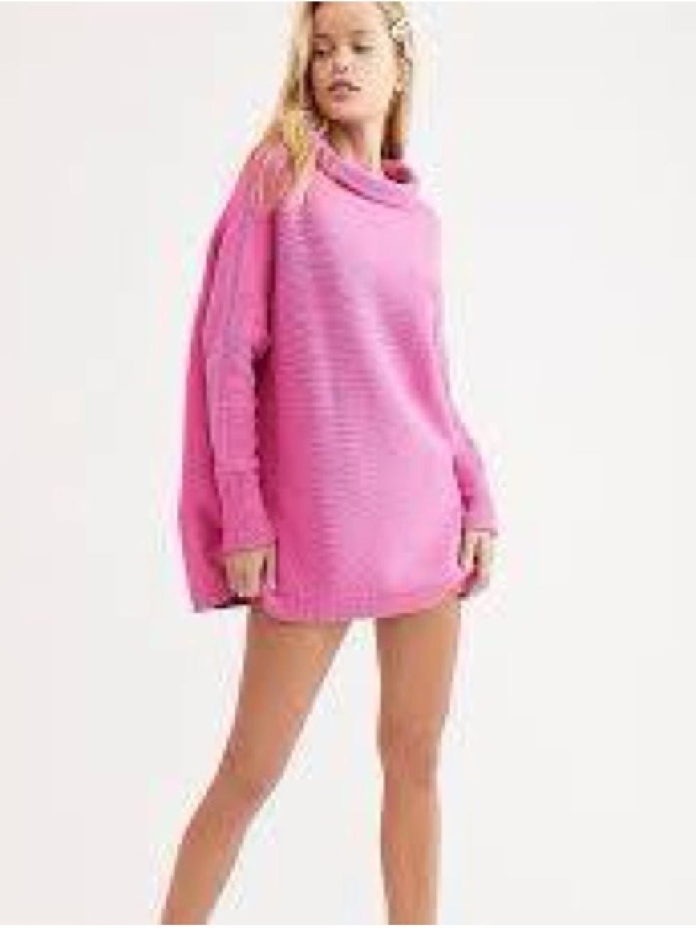 Free People Pink Ottoman Slouchy Tunic Sweater New With Tags Size Small